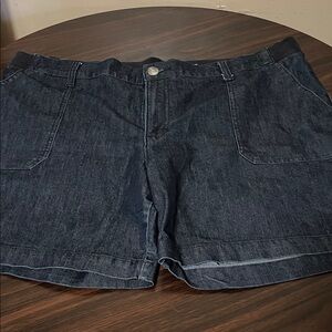 Lee Women's Dark Blue Bermuda Mid Rise Shorts